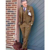 Brown Tweed Suit - Vintage Glasgow Fabric - Single Vent