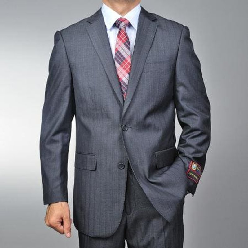 Alberto Nardoni Men's Gray Tweed Wool Winter Suit — Mens Suits & Blazers