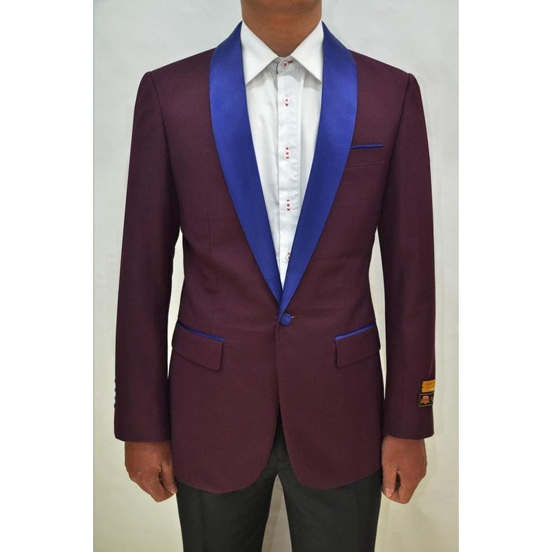 Alberto Nardoni Men's One Button Contrast Shawl Collar Dinner Jacket