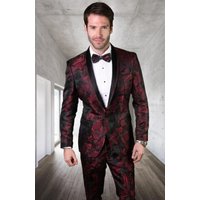 Costume Slim Fit Bourgogne pour Hommes AlbertoNardoniStore
