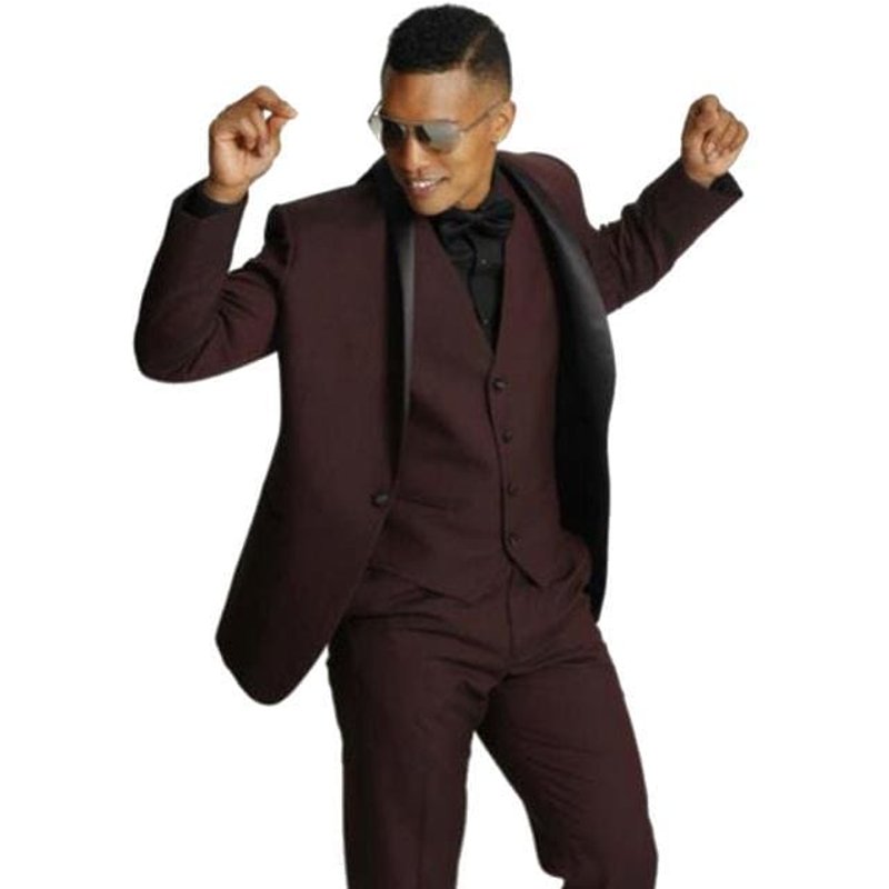 Homme Bourgogne Slim Fit costume — Costumes et vestons pour hommes