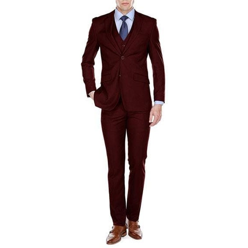 Homme Bourgogne Slim Fit costume — Costumes et vestons pour hommes