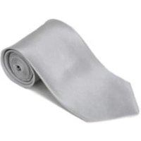 AlbertoNardoniStore Silver 100% Silk Solid Necktie with Handkerchief — Fashion Accessories