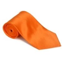 Grossiste hommes cravates en vrac - Orange 100% soie Collier solide avec mouchoir Acheter 10 de même couleur cravate