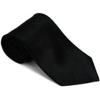 AlbertoNardoniStore Black 100% Silk Solid Necktie with Handkerchief — Fashion Accessories