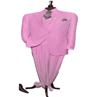 Gadson-54 Men's 3-Piece Suit in Pink with Notch Lapel