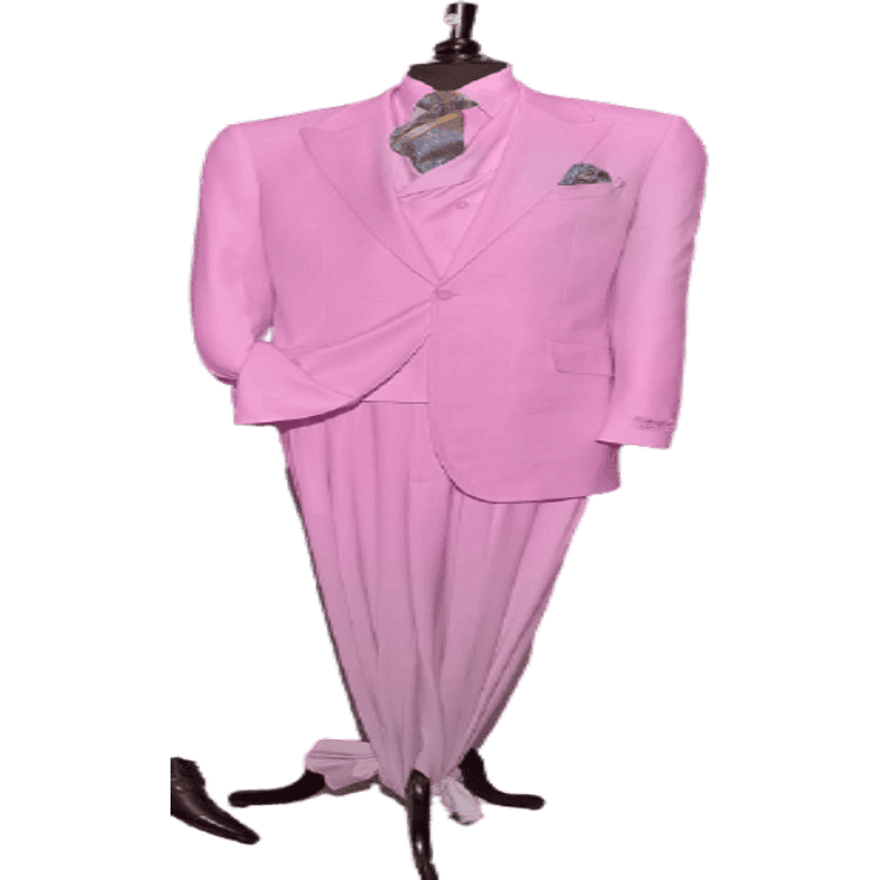 Gadson-54 Costume pour hommes 3 pièces en rose avec revers cranté — Accessoires de mode