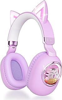 esonstyle Cat Ear Headphones for Kids - Bluetooth 5.4 Noise Cancelling