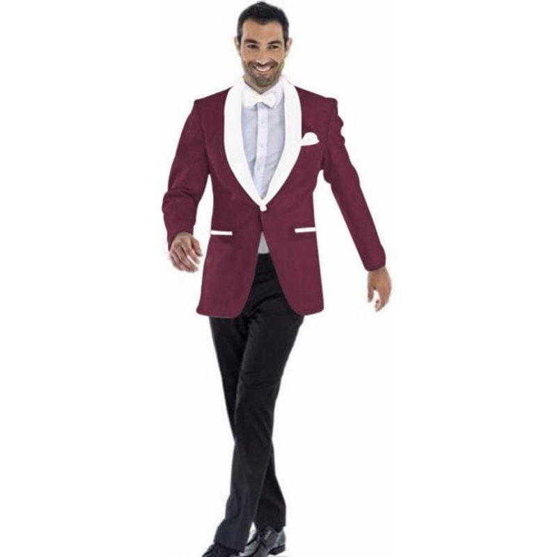 Tuxedo Blanc et Bourgogne par AlbertoNardoniStore — Costumes et vestons pour hommes