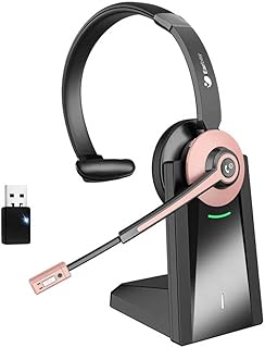 Wireless Headset with Microphone and Noise Cancelling for Work