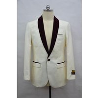 Tuxedo ivoire et bourgogne avec gilet assorti - Coupe moderne