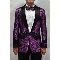 Purple Tuxedo Blazer with Matching Bowtie