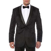 Blazer en Velours Noir pour Hommes avec Fentes Latérales — Costumes et vestons pour hommes