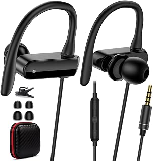 Sports Wired Earbuds with Microphone and Noise Cancelling