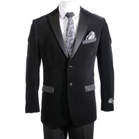 Mens Black Velvet Blazer with Satin Details