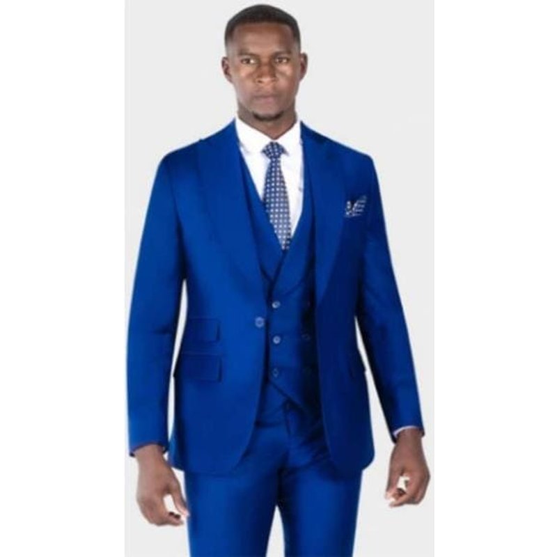 Alberto Nardoni Men's Single Breasted Suit Royal Blue — Mens Suits & Blazers