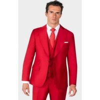 Alberto Nardoni Men's One Button Single Breasted Red Suit