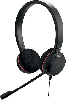 Jabra Evolve 20 Stereo Headset - VoIP Headphones with Noise Cancelling