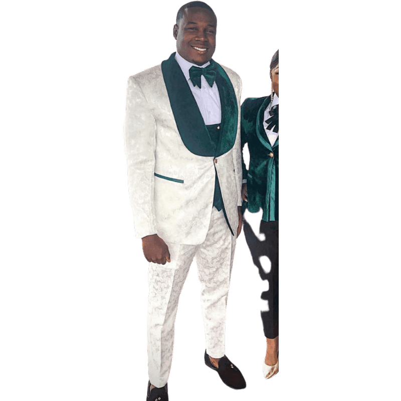 Tuxedos pour garçons d'honneur - Tuxedo blanc élégant avec revers châle — Costumes et vestons pour hommes
