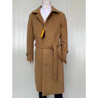 Manteau long pour hommes en laine et cachemire - Camel Khaki — Veste d'hiver Hommes