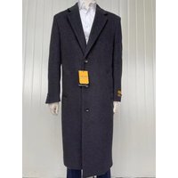 Manteau long pour homme en laine et cachemire - Charbon