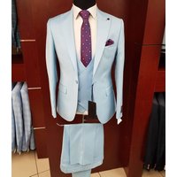 Double Breasted Blazer Suit with Single Button Closure — Mens Suits & Blazers