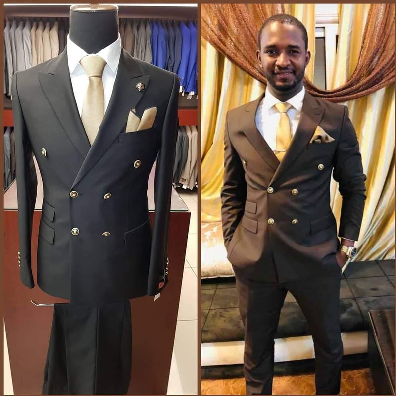 Double Breasted Blazer Suit with 4 Button Closure — Mens Suits & Blazers