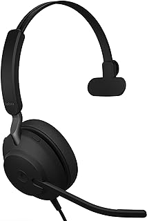 Jabra Evolve2 40 MS Wired Headphones, USB-A, Mono, Black