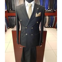 Double Breasted Blazer Suit with 4 Button Closure — Mens Suits & Blazers