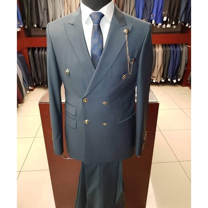 Double Breasted Blazer Suit with 4 Button Closure — Mens Suits & Blazers
