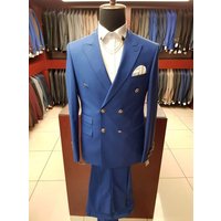 Double Breasted Blazer Suit with 4 Button Closure — Mens Suits & Blazers