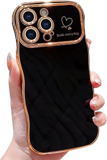 Étui IDweel pour iPhone 15 Pro pour Femmes avec Cadre en Vague et Protection de Caméra