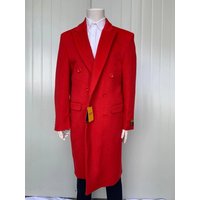 Pardessus en laine et cachemire - Pardessus en manteau d'hiver - Manteau rouge — Veste d'hiver Hommes