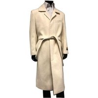 Manteau d'hiver en laine blanc pour homme avec ceinture par AlbertoNardoni
