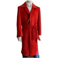 Alberto Nardoni Men's Red Wool Belted Overcoat