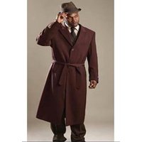 Brown Wool and Cashmere Full Length Men's Overcoat