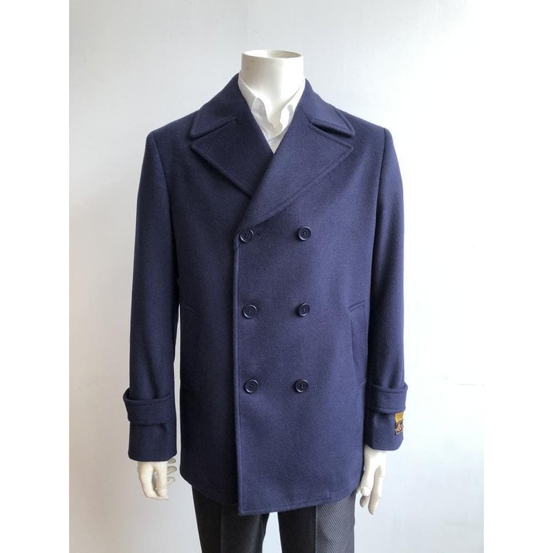 AlbertoNardoniStore Men's Big and Tall Wool Peacoat — Winter Jacket Men
