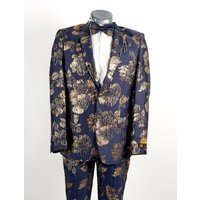 Costume en paisley bleu pour hommes Alberto Nardoni