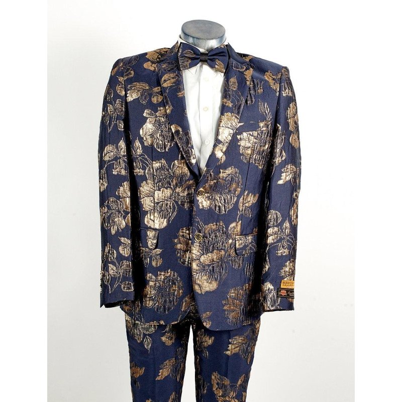 Costume en paisley bleu pour hommes Alberto Nardoni — Costumes et vestons pour hommes