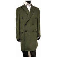 Men's Double Breasted Wool Cashmere Coat in Green