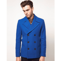AlbertoNardoniStore Men's Royal Blue Peacoat — Winter Jacket Men