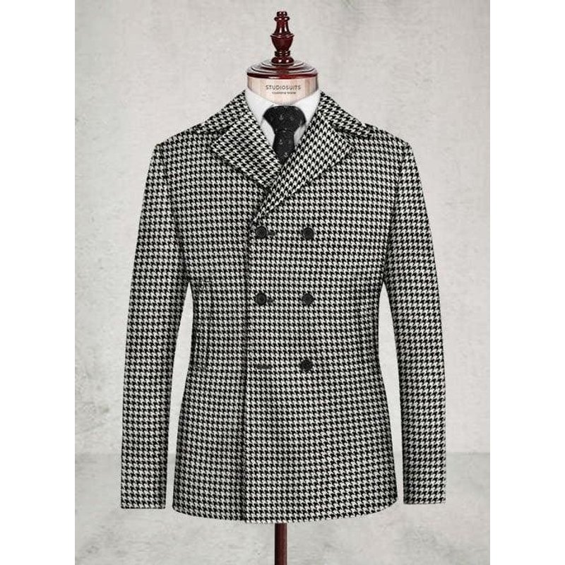 Manteau en Houndstooth pour Hommes d'AlbertoNardoniStore — Veste d'hiver Hommes