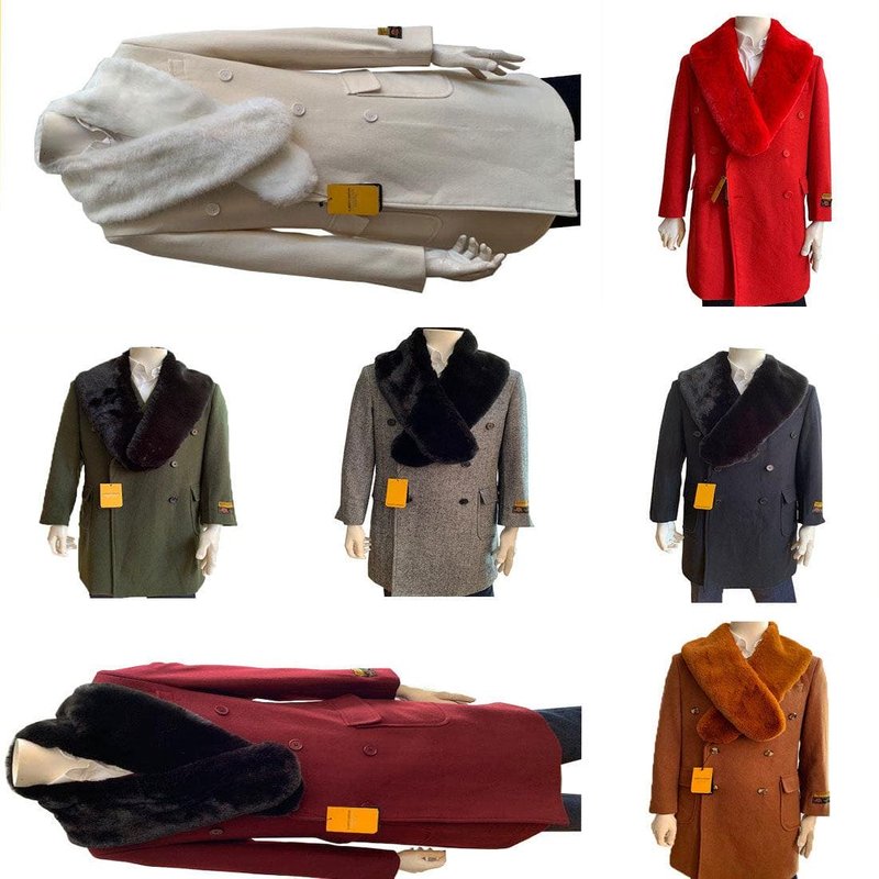 Manteau d'hiver pour hommes AlbertoNardoniStore avec col en fourrure — Veste d'hiver Hommes