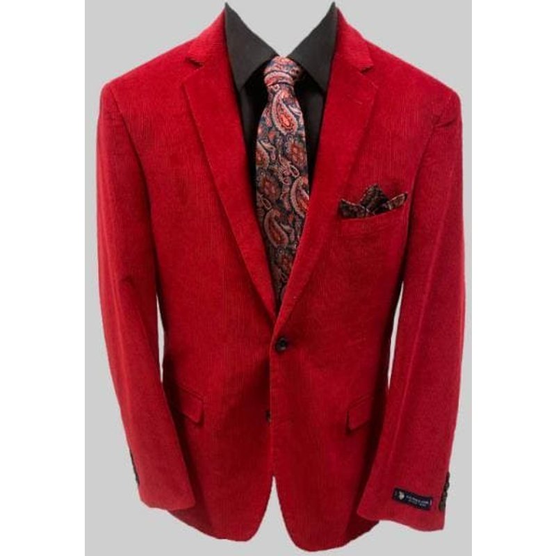 Blazer en velours côtelé rouge pour hommes Alberto Nardoni — Costumes et vestons pour hommes