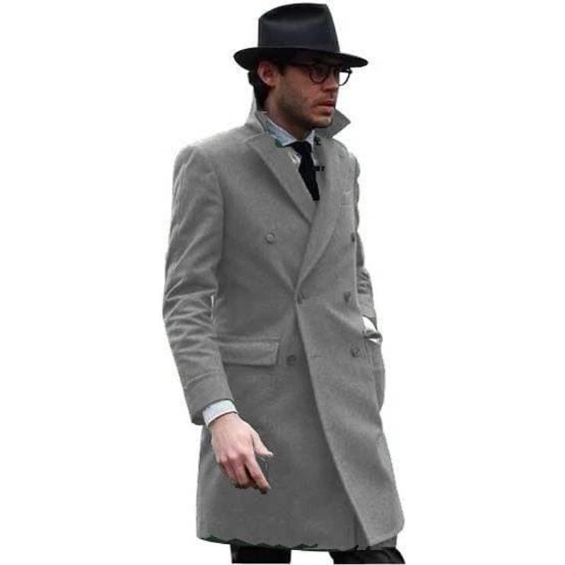 Men's Gray Wool Carcoat by AlbertoNardoniStore — Winter Jacket Men
