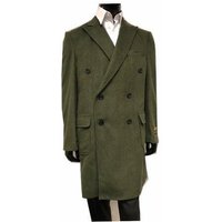 Men's Dark Olive Green Wool Driving Coat — Winter Jacket Men