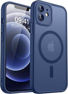 Étui Magnétique CANSHN pour iPhone 12 Mini - Bleu Profond