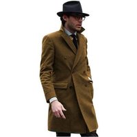 Manteau de conduite pour hommes - Manteau de laine vert foncé — Veste d'hiver Hommes