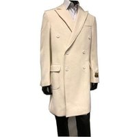 Manteau de conduite en laine crème pour hommes — Veste d'hiver Hommes
