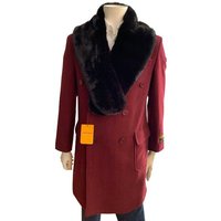 Manteau d'hiver pour hommes à double boutonnage avec col en fourrure amovible — Veste d'hiver Hommes